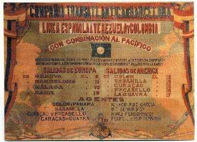 POSTAL DE BARCO. COMPAÑÍA TRASATLANTICA DE BARCELONA