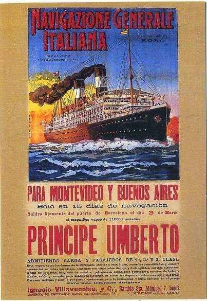 POSTAL DE BARCO. NAVIGAZIONE GENERALE ITALIANA