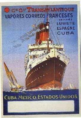 POSTAL DE BARCO. COMPAÑIE GENERALE TRANSATLANTIQUE