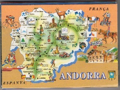 BLOC POSTAL: VALLS D'ANDORRA. 20 POSTALES. MEDIDAS 12X8,5 CM.