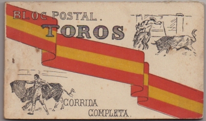 BLOC POSTAL TOROS. CORRIDA COMPLETA. 20 POSTALES. ZONA NACIONAL