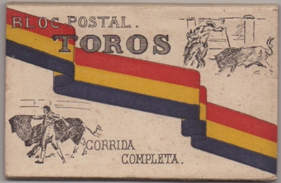 BLOC POSTAL TOROS. CORRIDA COMPLETA. 15 POSTALES. EN LA REPUBLICA