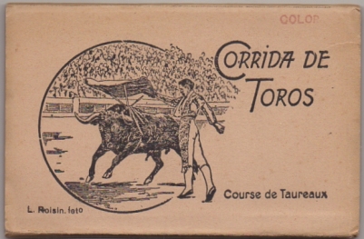 BLOC POSTAL. CORRIDA DE TOROS. 12 POSTALES A COLOR. CON BRILLO.
