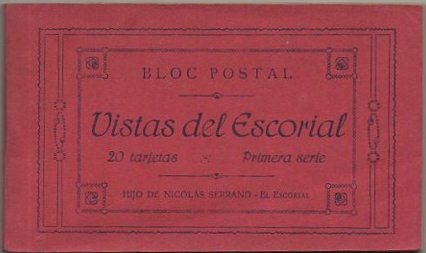 BLOC POSTAL. VISTAS DEL ESCORIAL. PRIMERA PARTE. 20 TARJETAS POSTALES