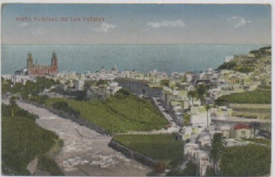 POSTAL ANTIGUA DE CANARIAS. VISTA PARCIAL DE LAS PALMAS