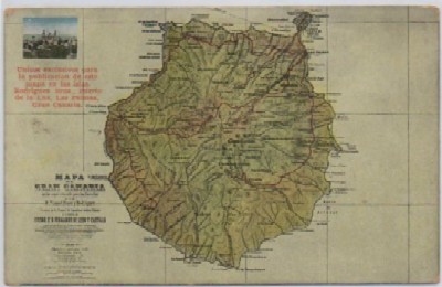 POSTAL ANTIGUA DE CANARIAS. MAPA DE GRAN CANARIAS