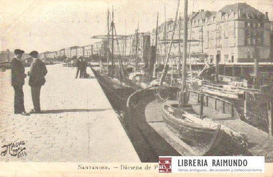 POSTAL ANTIGUA DE SANTANDER. DARSENA DE PUERTO - CHICO.