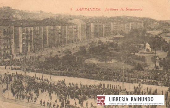 POSTAL ANTIGUA DE SANTANDER. Nº 9. JARDINES DE BOULEVARD.