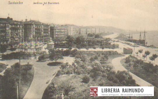 POSTAL ANTIGUA DE SANTANDER. JARDINES DE BOULEVARD