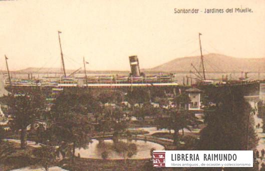 POSTAL ANTIGUA DE SANTANDER. JARDIN DEL MUELLE.