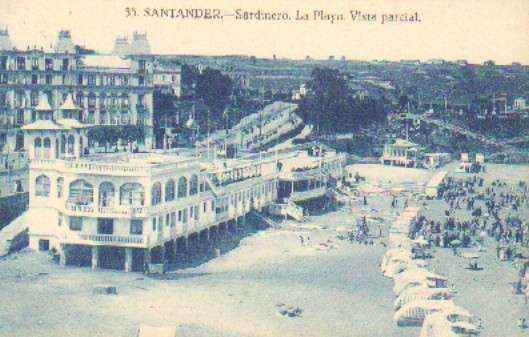 POSTAL DE SANTANDER. SARDINERO. LA PLAYA. VISTA PARCIAL.