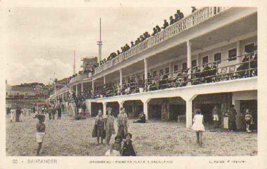 POSTAL DE SANTANDER. SARDINERO. PRIMERA PLAYA Y BALNEARIO.