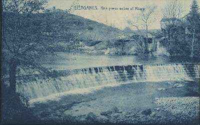 POSTAL ANTIGUA DE CANTABRIA  LIERGANES UNA PRESA SOBRE EL MIERA