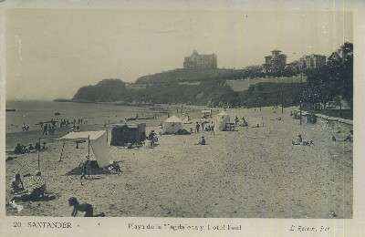 POSTAL ANTIGUA DE CANTABRIA  SANTANDER Nº 20 PLAYA DE LA MAGDALENA Y HOTEL REAL