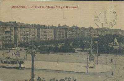 POSTAL ANTIGUA DE CANTABRIA SANTANDER AVENIDA ALFONSO XIII Y EL BOULEVARD