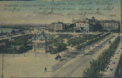 POSTAL ANTIGUA DE CANTABRIA SANTANDER PARQUE Y PLAZA VELARDE