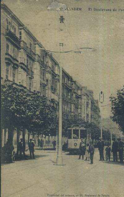 POSTAL ANTIGUA DE CANTABRIA SANTANDER EL BOULEVARD DE PEREDA