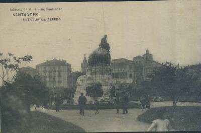 POSTAL ANTIGUA DE CANTABRIA SANTANDER ESTATUA DE PEREDA