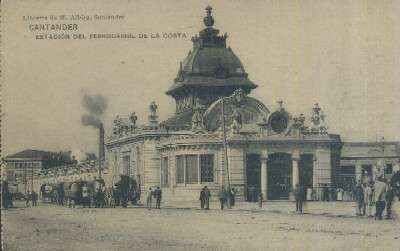 POSTAL ANTIGUA DE CANTABRIA SANTANDER ESTACION DEL FERROCARRIL DE LA COSTA