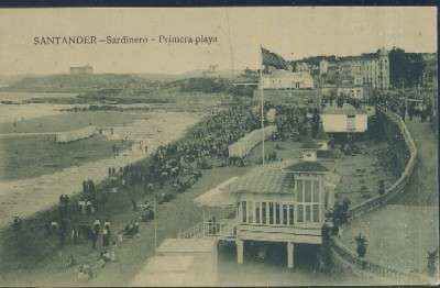 POSTAL ANTIGUA DE CANTABRIA SANTANDER SARDINERO PRIMERA PLAYA