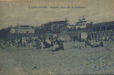 POSTAL ANTIGUA DE CANTABRIA SANTANDER SARDINERO 9 PRIMERA PLAYA DEL SARDINERO