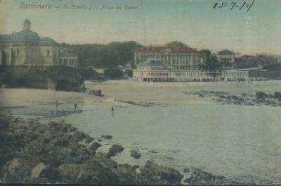 POSTAL ANTIGUA DE CANTABRIA SANTANDER SARDINERO LA CAPILLA Y LA PLAYA DE BAÑOS