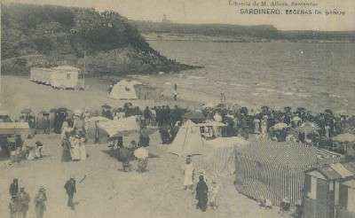 POSTAL ANTIGUA DE CANTABRIA SANTANDER SARDINERO ESCENAS DE BAÑOS