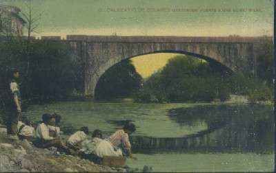 POSTAL ANTIGUA DE CANTABRIA SANTANDER 10 BALNEARIO DE SOLARES PUENTE SOBR EL RIO MIERA