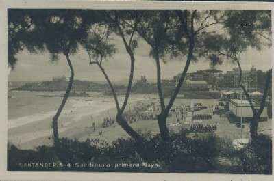 POSTAL DE CANTABRIA SANTANDER A - 4 SARDINERO PRIMERA PLAYA