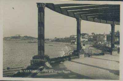 POSTAL DE CANTABRIA SANTANDER 49 1ª PLAYA DESDE PIQUIO
