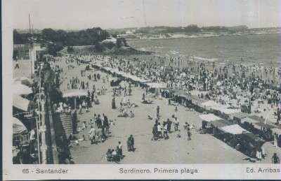 POSTAL DE CANTABRIA SANTANDER 65 SARDINERO 1ª PLAYA