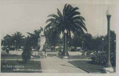 POSTAL DE CANTABRIA SANTANDER 51 JARDINES Y MONUMENTOS A PEREDA