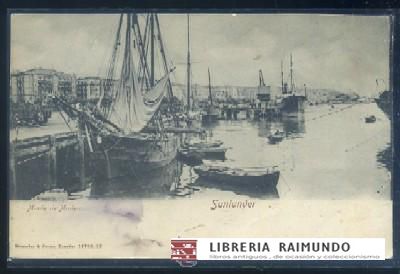 POSTAL ANTIGUA DE SANTANDER. MUELLE DE MADERA