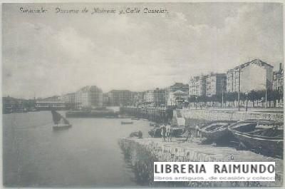 POSTAL ANTIGUA DE SANTANDER. DARSENA DEL MOLNEDO Y CALLE CASTELAR