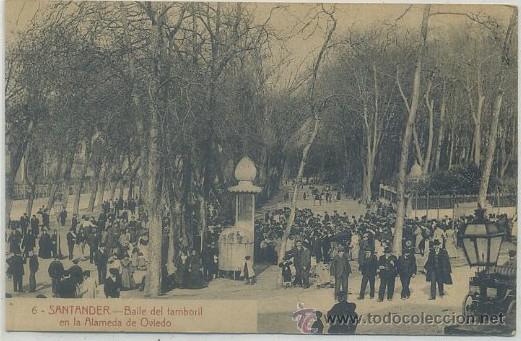 POSTAL ANTIGUA DE SANTANDER. BAILE DEL TAMBORIL EN LA ALAMEDA DE OVIEDO Nº 6