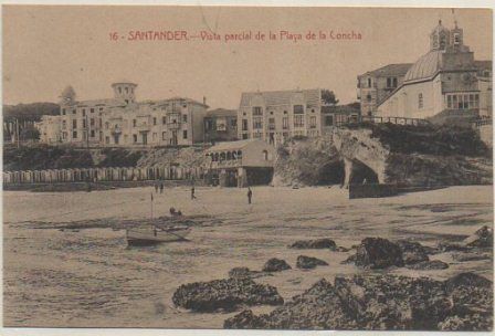 POSTAL ANTIGUA DE SANTANDER. VISTA PARCIAL DE LA PLAYA DE LA CONCHA Nº 16