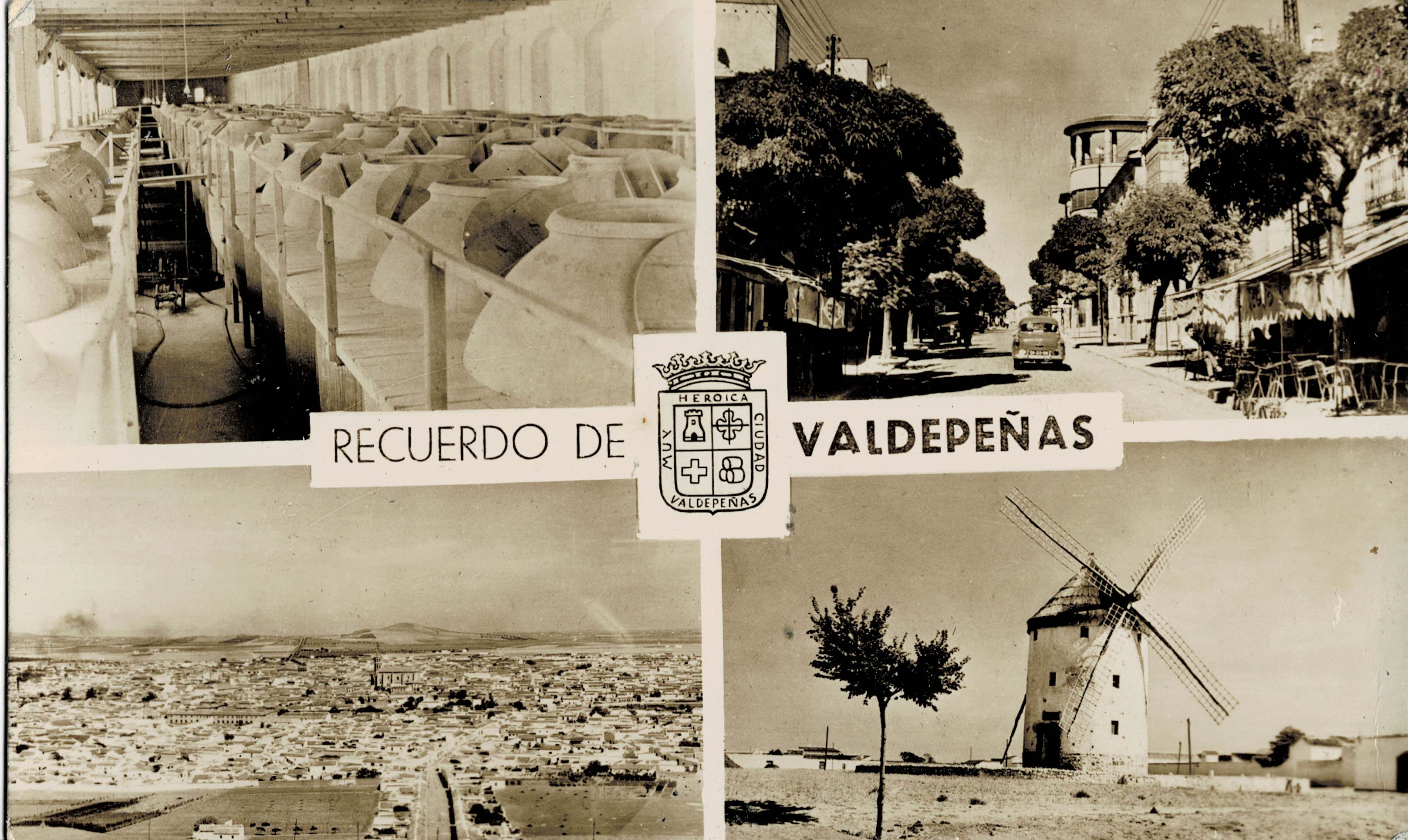 POSTAL DE CASTILLA LA MANCHA. RECUERDO VALDEPEÑAS.