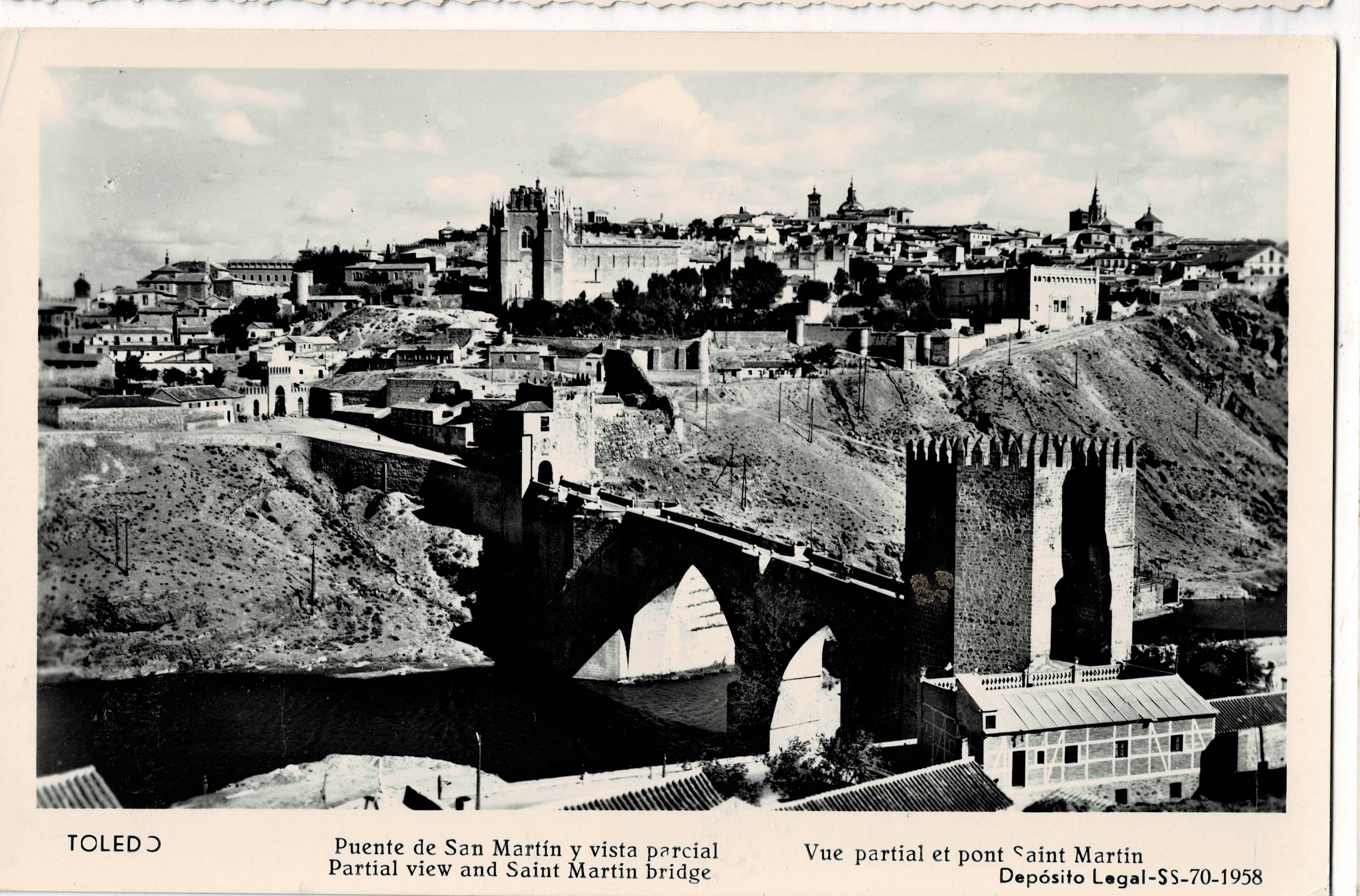 POSTAL DE CASTILLA LA MANCHA. TOLEDO. PUENTE DE SAN MARTIN Y VISTA PARCIAL