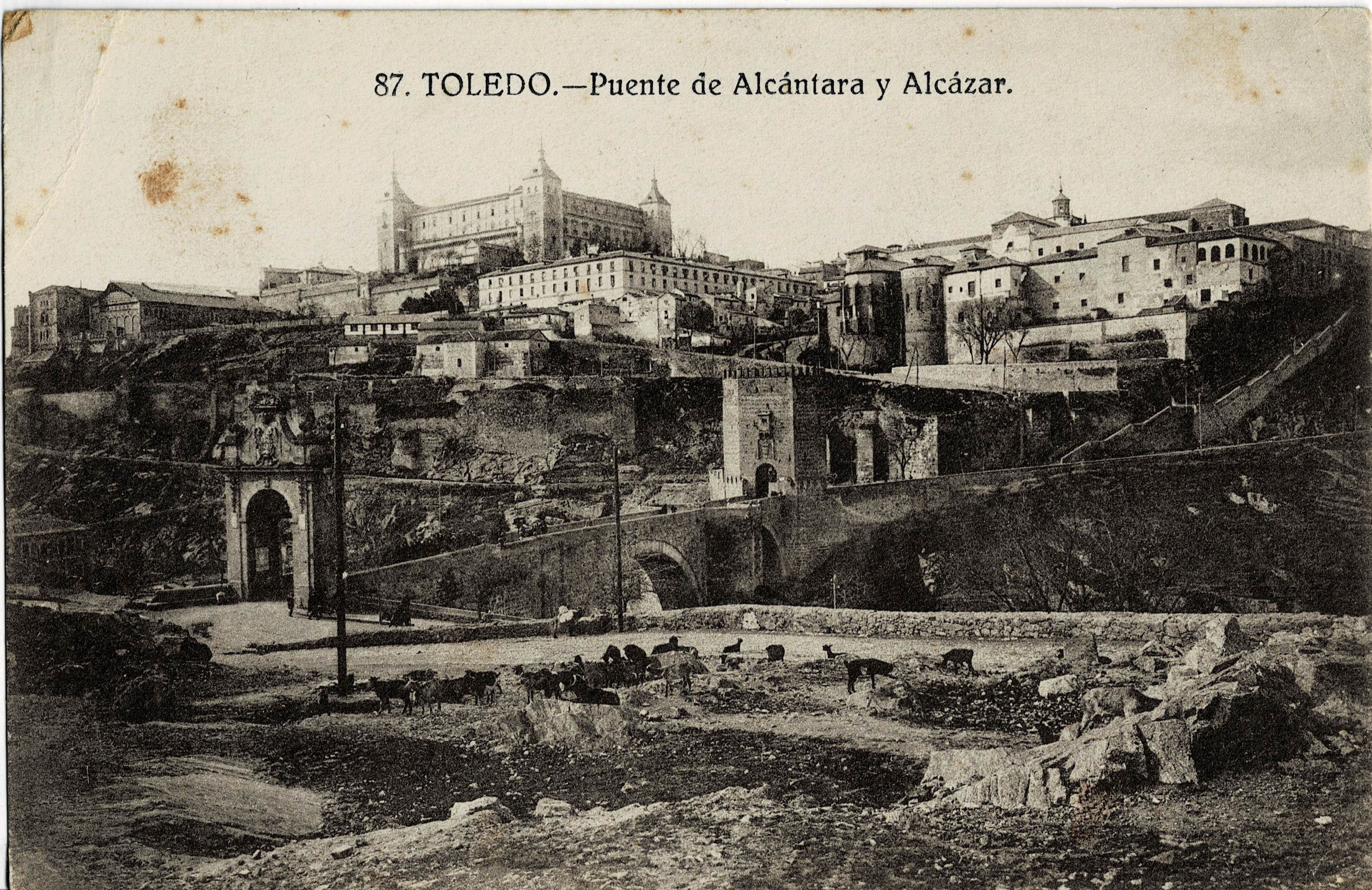 POSTAL DE CASTILLA LA MANCHA. TOLEDO. PUENTE DE ALCANTARA Y ALCAZAR