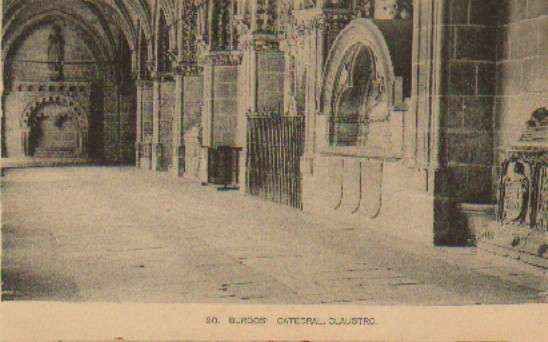 POSTAL ANTIGUA DE BURGOS. Nº 20. CATEDRAL. CLAUSTRO.