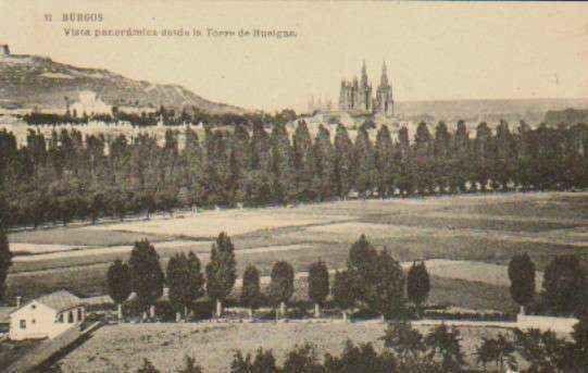 POSTAL ANTIGUA DE BURGOS. Nº 11. VISTA PANORAMICA DESDE LA TORRE HUELGAS.