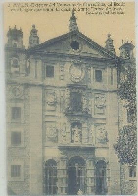POSTAL ANTIGUA DE AVILA. EXTERIOR DEL CONVENTO DE LAS CARMELITAS