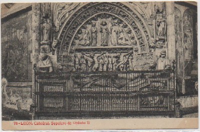 POSTAL ANTIGUA DE LEON: CATEDRAL. SEPULCRO DE ORDOÑO ll