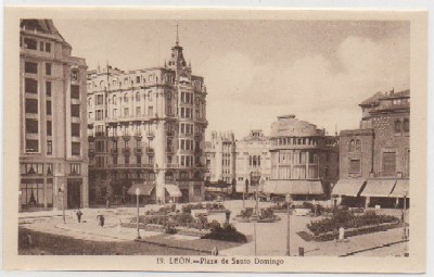 POSTAL ANTIGUA DE LEON: PLAZA DE SANTO DOMINGO Nº 19