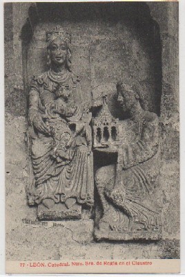POSTAL ANTIGUA DE LEON: CATEDRAL. NTRA. SRA. DE REGLA EN EL CLAUSTRO Nº 77