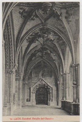 POSTAL ANTIGUA DE LEON: CATEDRAL. DETALLE DEL CLAUSTRO Nº 72
