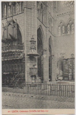 POSTAL ANTIGUA DE LEON: CATEDRAL. DETALLE DEL INTERIOR Nº 69