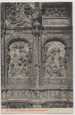 POSTAL ANTIGUA DE LEON: CATEDRAL. DETALLE DEL TRASCORO Nº 65