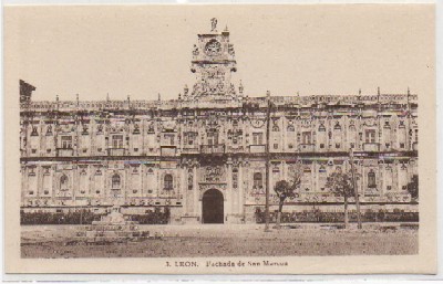 POSTAL ANTIGUA DE LEON: FACHADA DE SAN MARCOS Nº 3