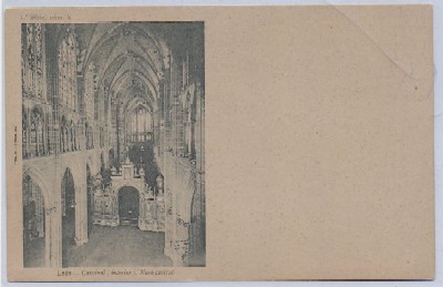 POSTAL ANTIGUA DE LEON: CATEDRAL. INTERIOR. NAVE CENTRAL